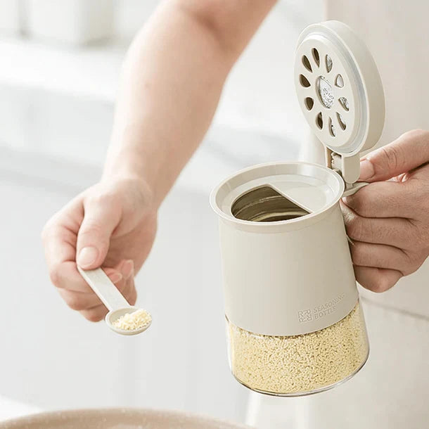 Moisture-Proof Glass Seasoning Container Jar with Silicone Seal