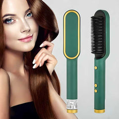 Hair Straightener Comb for Women & Men, Hair Styler, Hair Straightening Iron, Straightener Machine Brush/PTC Heating Electric Straightener with 5 Temperature - Multicolor