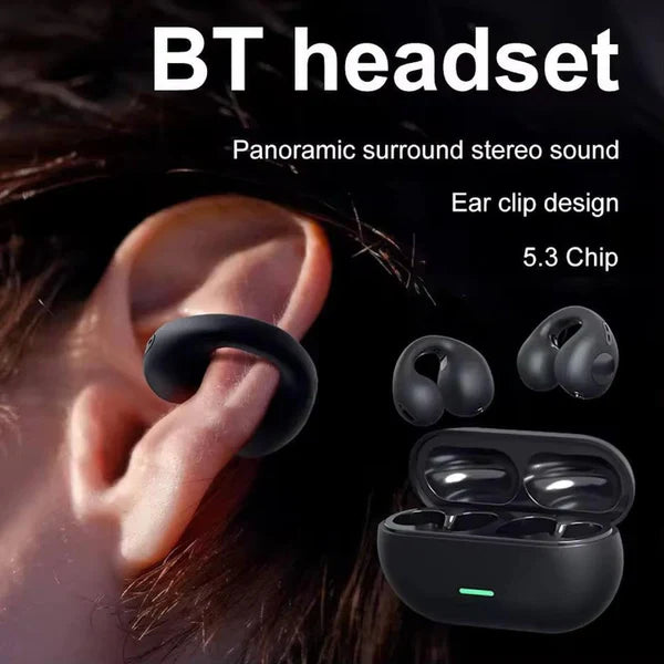 Wireless Earbuds Wireless Bluetooth TWS Bluetooth Sports Ear Clip Buds 5.3 Clip-on Earphone Ear Clip Headset Earbuds Bone Conduction